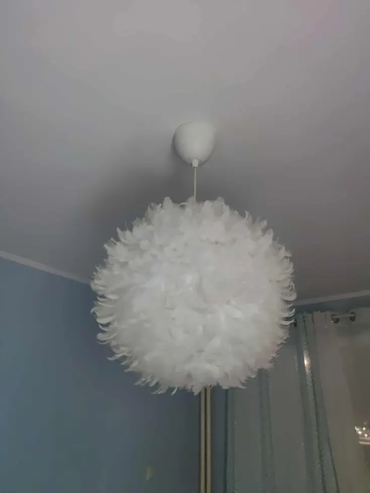 ръчно изработен осветител - полилей за спалня с пера